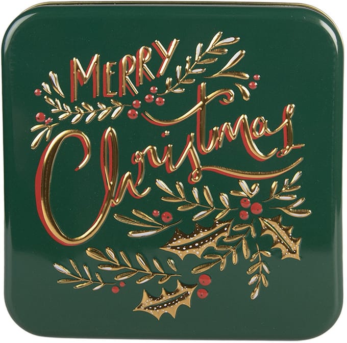 Clayre & Eef Bewaarblik 17x17x6 cm Groen Metaal