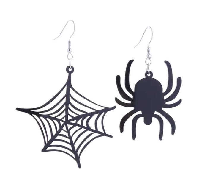 Halloween Oorbellen - Gothic - Oorhangers - Spin + Web - 1 paar