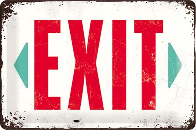 Nostalgic Art Metalen bord Exit 20-30 cm