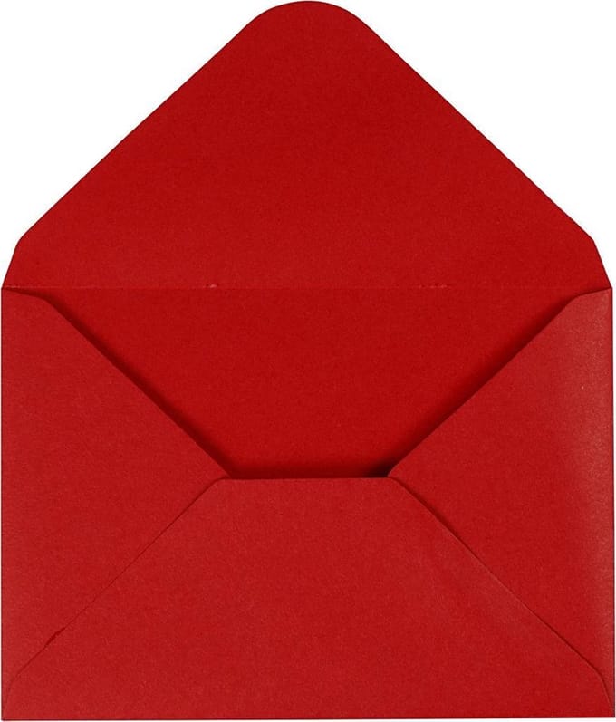 Enveloppen, afmeting envelop 11,5x16 cm, 110 gr, rood, 10 stuk/ 1 doos