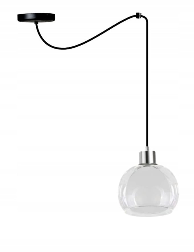 Komat Duo 7-205P Hanglamp Zwart/Chroom E27
