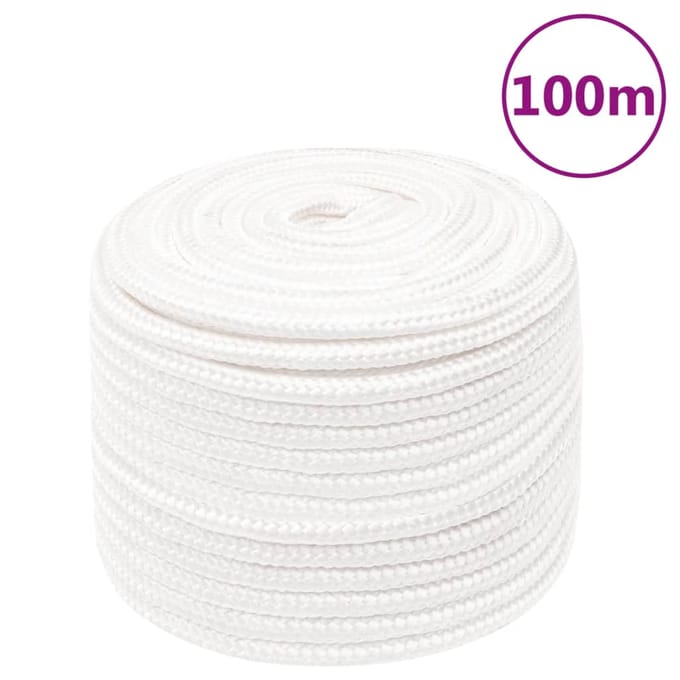 vidaXL - Boottouw - 14 - mm - 100 - m - polypropyleen - volwit