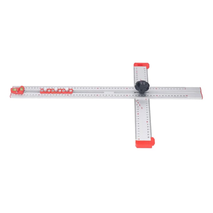 Règle de menuiserie Outil de traçage 2 en 1 Multifonctionnel Alliage d'aluminium Règle en T Outil d'échelle de mesure white