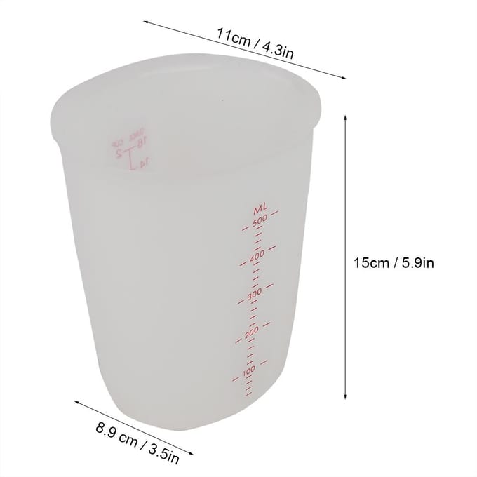 Transparante zachte siliconen maatbeker Visueel semi-permeabele melkbeker (500 ml) white