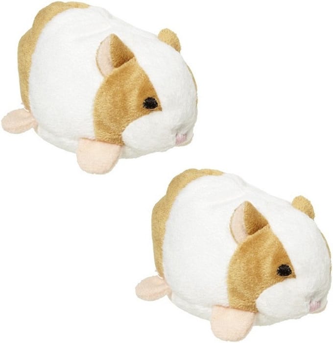 Nature Planet hamster knuffeltje - Set van 2x stuks - 10 cm - Pluche - knuffeldieren - speelgoed