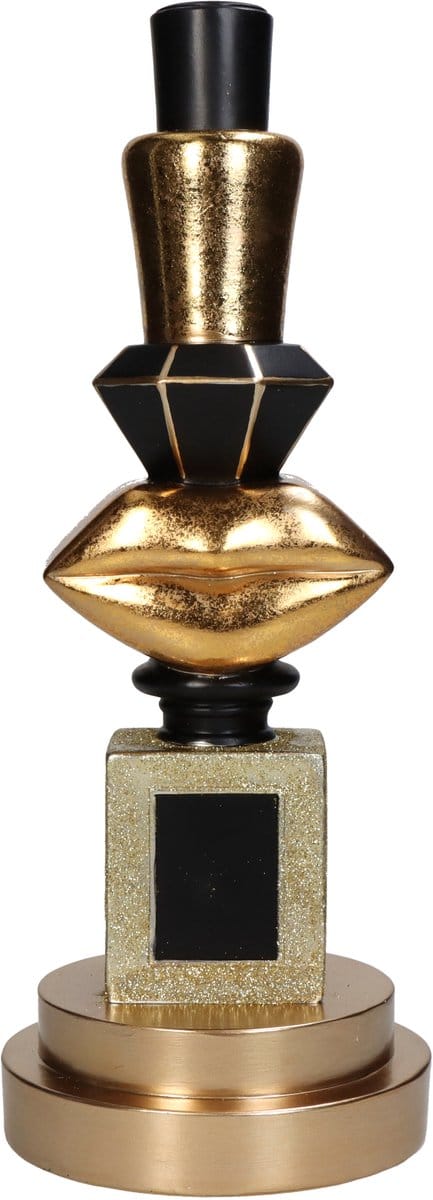 Kersten kandelaar polyresin cosmetica 12x31cm goud