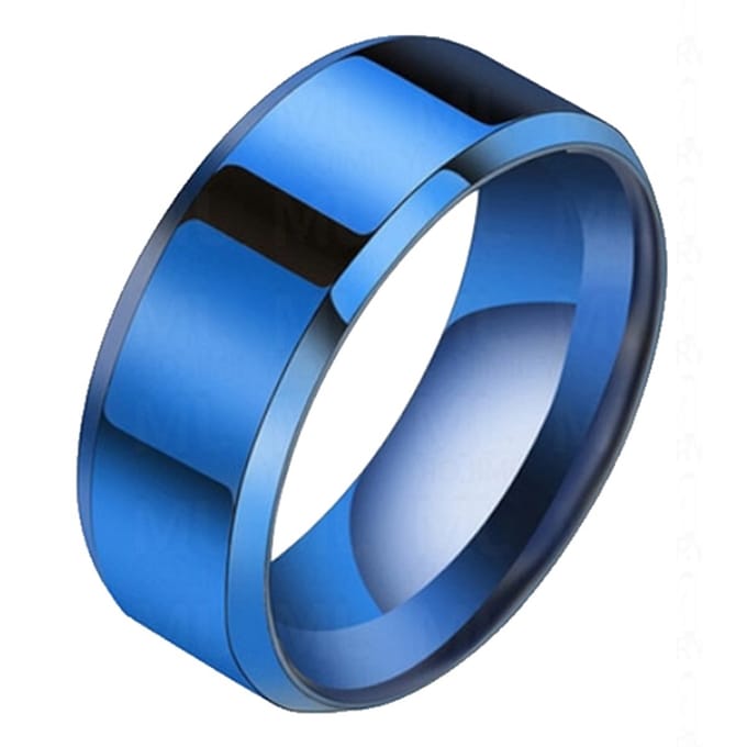 Heren ring Titanium Blauw 8mm-22mm