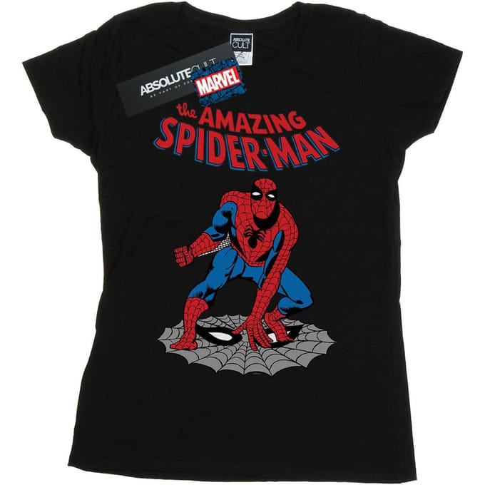 Marvel Dames/Dames The Amazing Spider-Man Katoenen T-Shirt (Zwart)