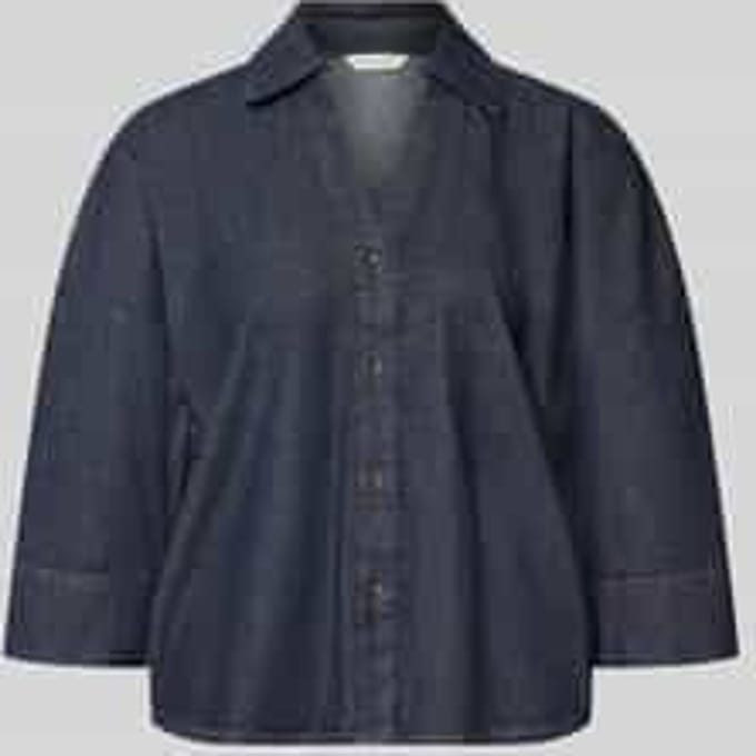 relaxed fit jeansblouse van katoenmix