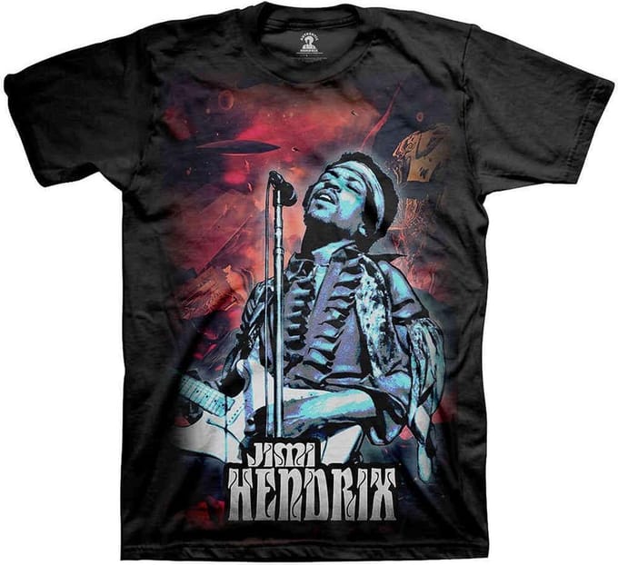 Jimi Hendrix - Universe Heren T-shirt - M - Zwart