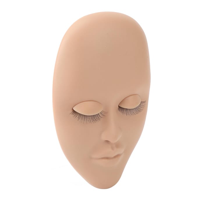 Wimper Mannequin Hoofd Herbruikbaar Zacht Rubber 3D Effecten Vervangbare Oogleden Mannequin Hoofd voor Double Lash lichtbruine kleur