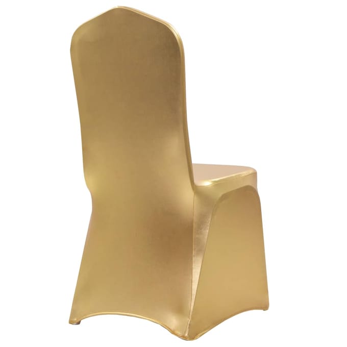 vidaXL - 6 - st - Stoelhoezen - stretch - goud