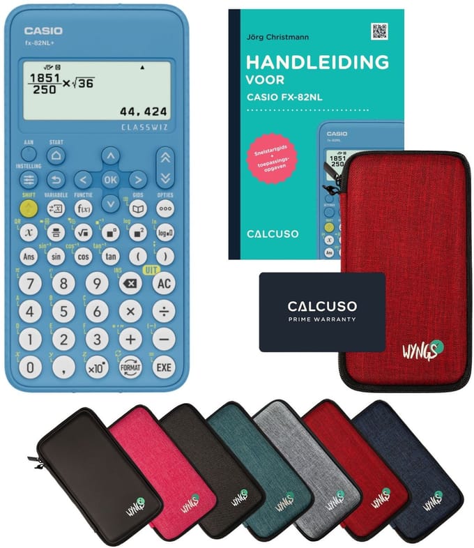 Casio fx-82NL incl. beschermhoes Rood + Handleiding - Wetenschappelijke rekenmachine - Standaardset