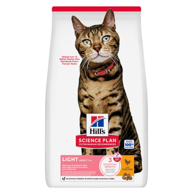 3kg Adult 1-6 Optimal Care Light met Kip Hill's Science Plan Kattenvoer