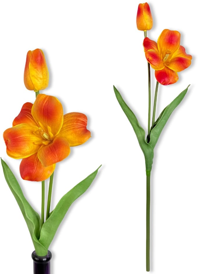 Inspiruj - Kunstbloem - Piankowy Tulpen - Pomarańczowy - 53 cm