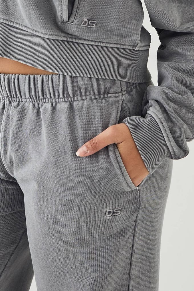 Dames DSGN Studio Premium Heavyweight Gewassen Cargo Jogger | Charcoal | Maat: Medium