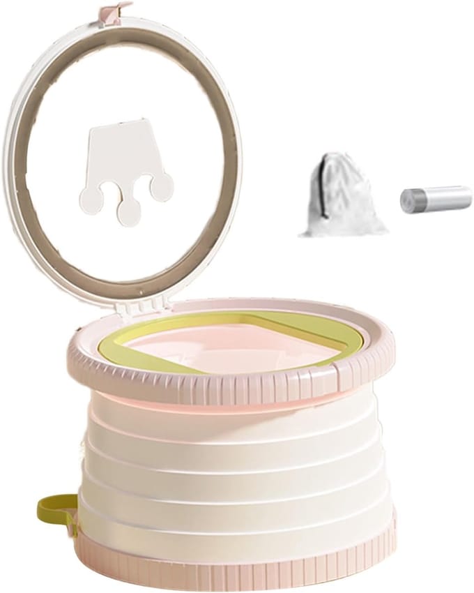 Draagbare Pot - Reispot Peuters - Zindelijkheidstraining Onderweg - Opvouwbaar Ontwerp - Compact Formaat - Roze