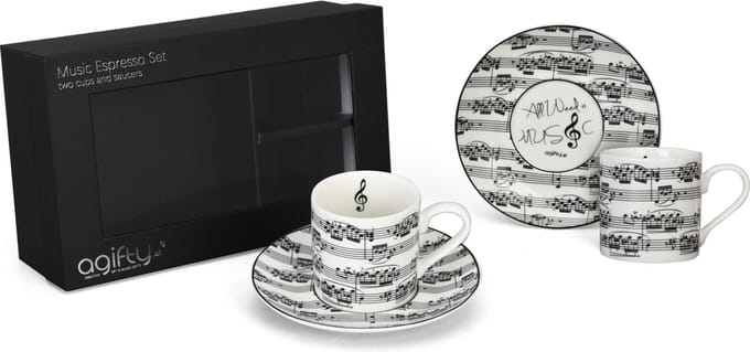 Espressokopjes, bladmuziek (set van 2)