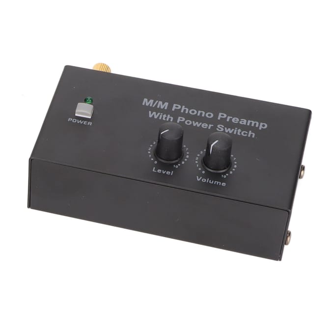 PP500P Phono Voorversterker Professionele Geluidsarme Werking Platenspeler Voorversterker met DC 12V Adapter wit