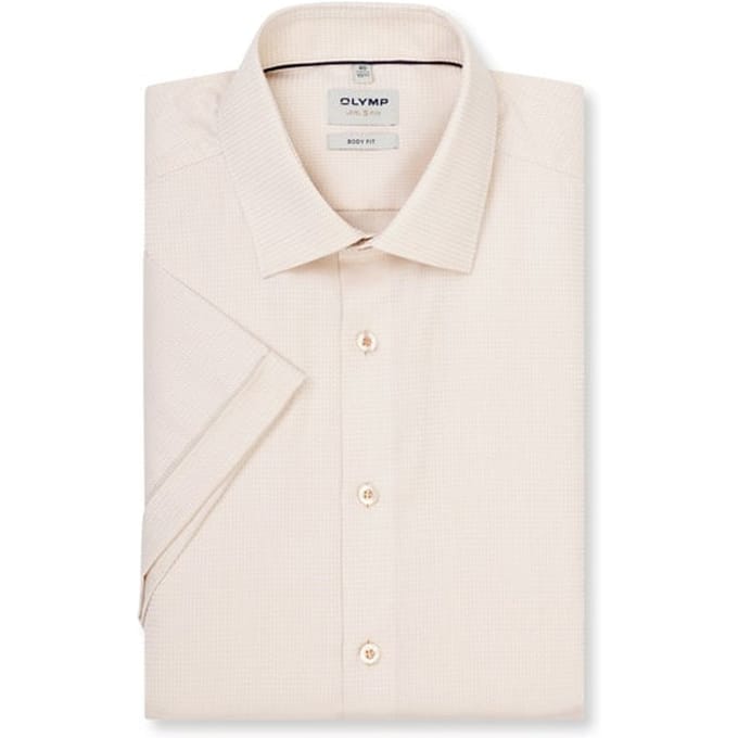 OLYMP Level Five Overhemd, Body Fit, Kent, Beige
