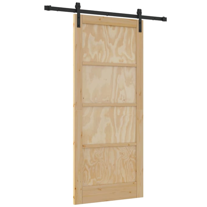 vidaXL - Schuifdeur - Naturel - 86 - x - 198,5 - cm - Massief - grenenhout