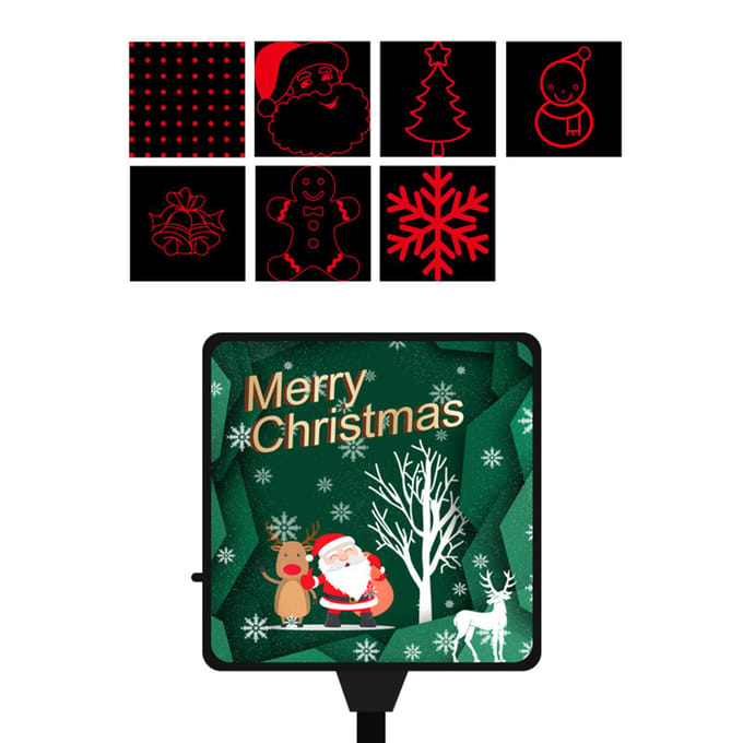 Auto USB Sfeerlicht Kerst Projector Lampen Geluidsgeactiveerd LED Interieur Lamp voor Auto Huis style E black