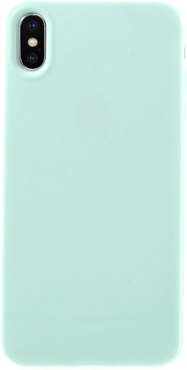 Peachy Flexibel TPU hoesje geschikt voor iPhone XS Max Case - Cyaan