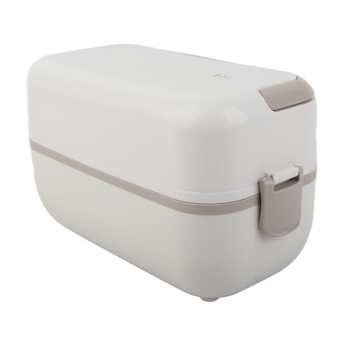 Elektrische Lunchbox 200W Zelfverwarmend Reservering Verwarmen Roestvrijstalen Voering Multifunctioneel L white