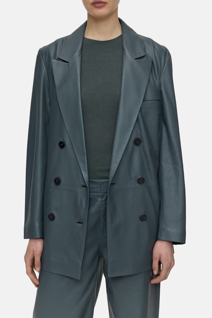 Closed Classic Blazer Pini Green Maat: S | Leren Jassen Outlet | Dames | Groen