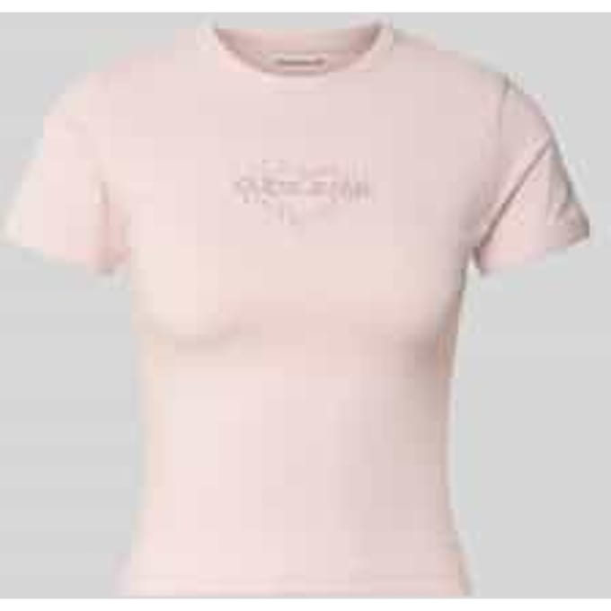 Slim Fit t-shirt met strass-steentjes model 'Heart Baby'