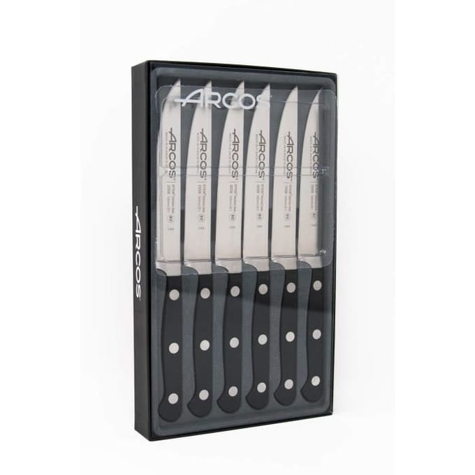 Arcos Séries Clasica - Jeu de Couteaux 6 pièces (6 Couteux à Steak) - Lame Acier Inoxydable Forgé Nitrum 120 mm - Manche