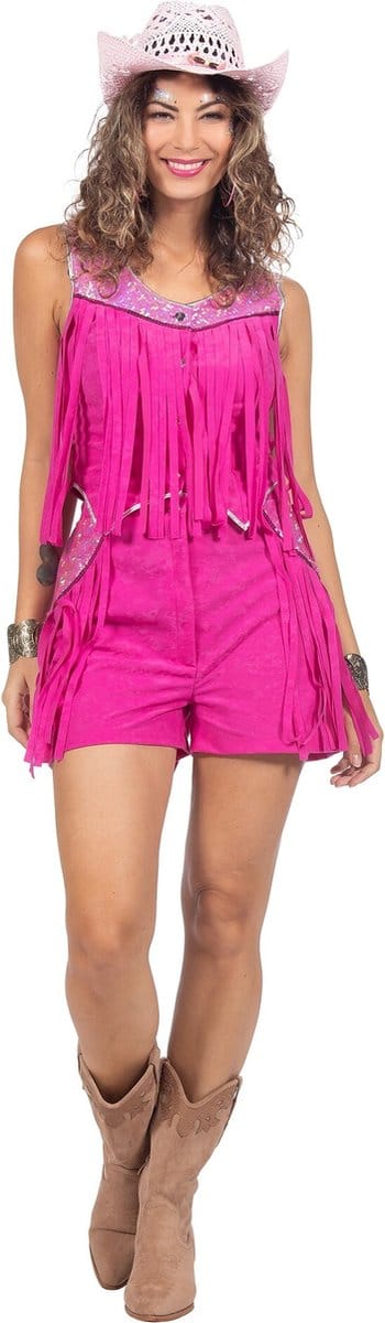 Festival Set Western Roze met Franjes - Maat 44