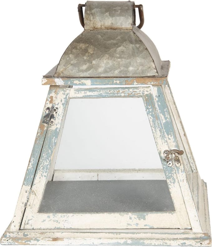Clayre & Eef Lantaarn 33x33x37 cm Beige Hout