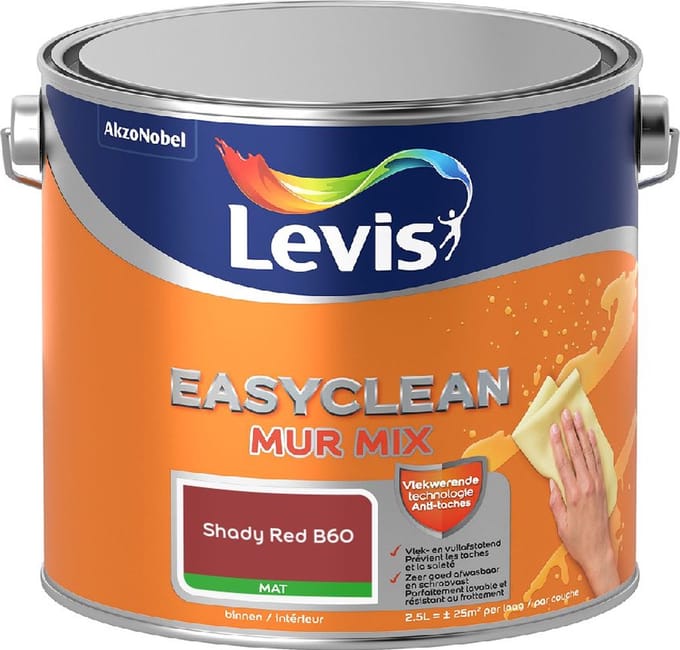 Levis - Easyclean Mur Mat Mix - Shady Red B60 - Mengverf - 2,5 L