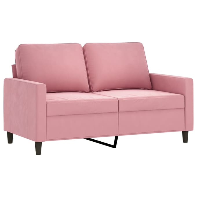 vidaXL - 2-delige - Loungeset - met - kussens - fluweel - roze