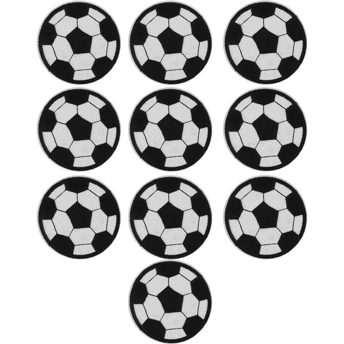 10 Stuks Voetbal Borduurpatches Rugzak Kleding Accessoires Patch Sticker Badge white