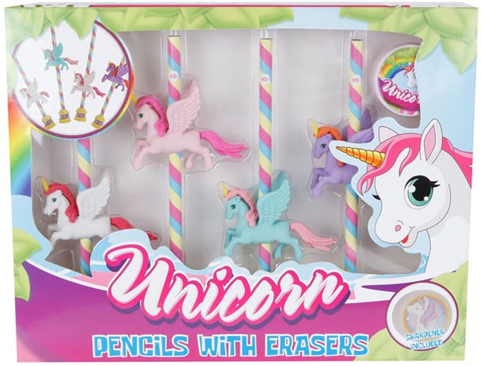 Unicorn potlodenset 5-delig met slijper