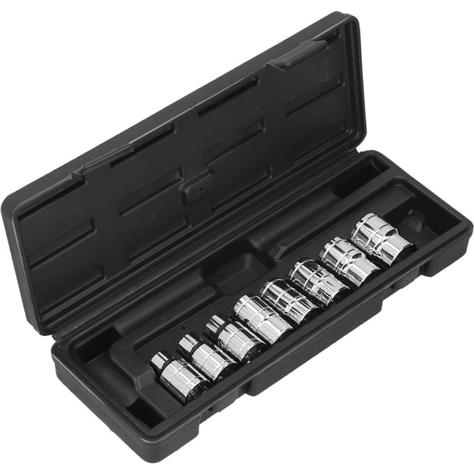 11-delige Dopsleutelset 6-punts Chroom Vanadiumstaal Draagbaar Universeel Autoreparatiegereedschap black