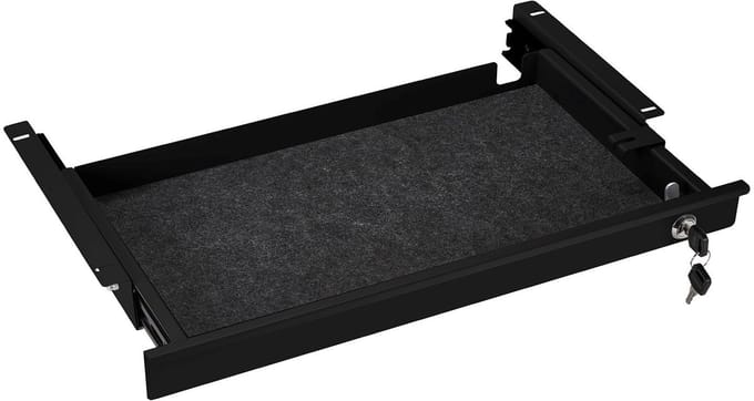 Bureau Onderbouwlade zwart afsluitbaar Breedte: 500 mm