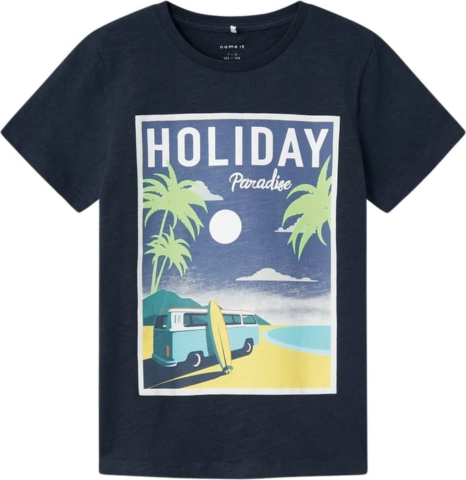Name it t-shirt jongens - blauw - NKMzefrede - maat 116