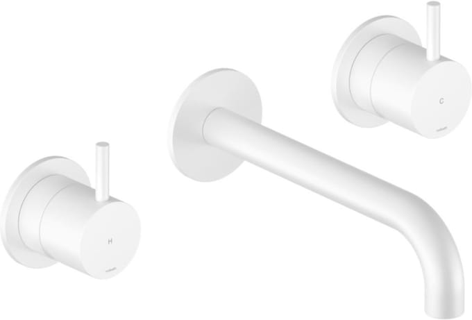 Hotbath Cobber - Wastafelmengkraan - zonder Waste - Laag - Wit - Inbouw - Messing - V03
