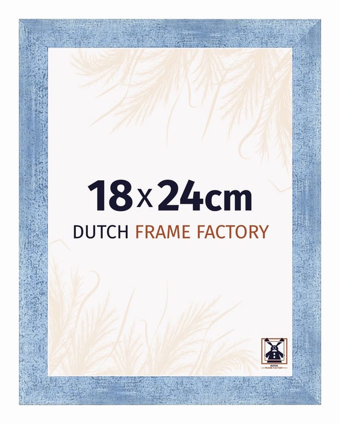 Fotolijst 18x24 cm - MDF - Helder Blauw Geveegd - Praag