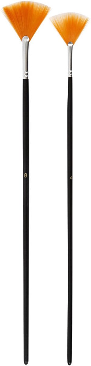 Gold Line Waaierpenselen, afm 4+8, L: 29-30 cm, B: 2-3 mm, Waaier, 2 stuk