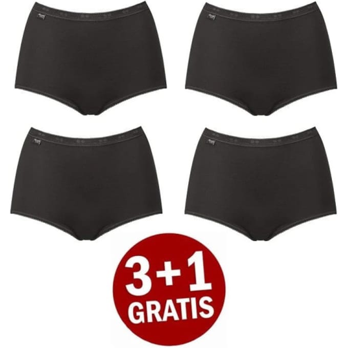 sloggi Basic+ Dames Maxi slip - 4-pack - Zwart