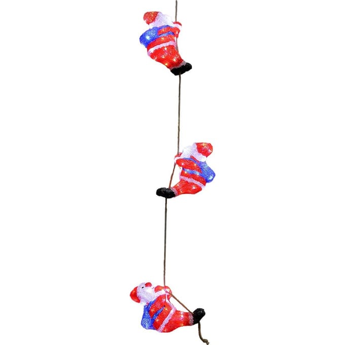 3x Deuba Kerstfiguur Kerstman – LED Acryl 30cm –Wit Licht