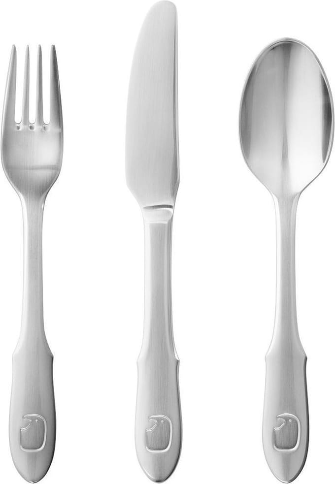 Georg Jensen Ontbijtset Elephant Junior Rvs Zilver 3-delig