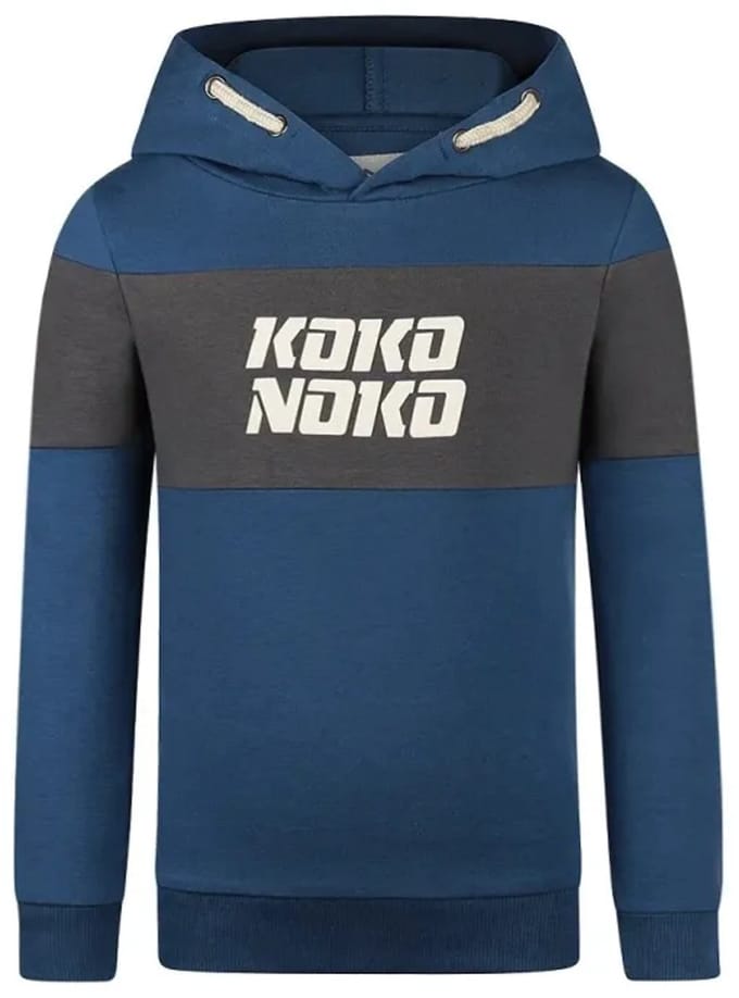 Koko Noko Hoody Mid Blue/Dark Grey maat 92