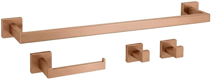 Rea Rio 4-Delig - Badkameraccessoireset - Geborsteld Koper - 57X8,5X5Cm