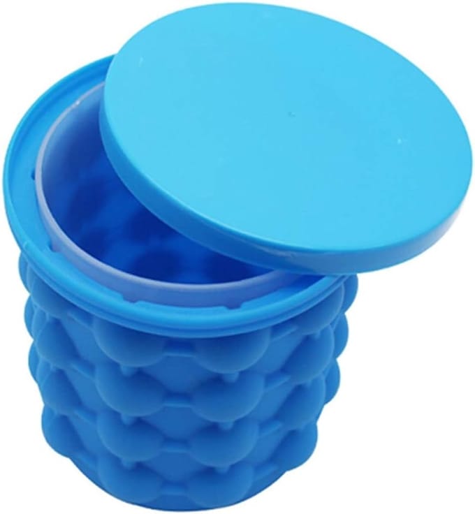 IJsblokjesmaker Emmer - Draagbare IJsemmer - Dranken Koelen - Dubbele Kamer Ontwerp - 1 Liter - Blauw