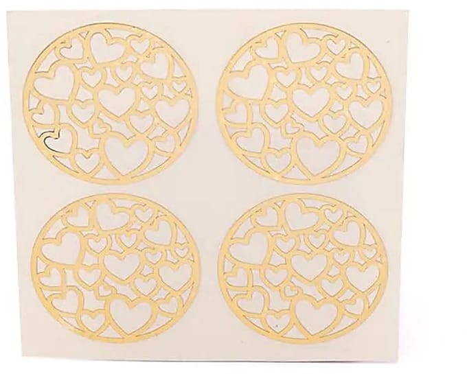 Metalen sticker Hartjes goud 4x